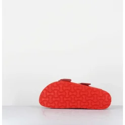 Arizona Big Buckle Shine Tomato Cuir Rouge Boucles Dores