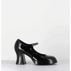 Babies A Plateforme En Cuir Vernis Noir - Neder Vernice Nero