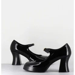 Babies A Plateforme En Cuir Vernis Noir - Neder Vernice Nero