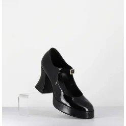 Babies A Plateforme En Cuir Vernis Noir - Neder Vernice Nero