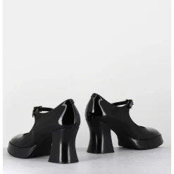 Babies A Plateforme En Cuir Vernis Noir - Neder Vernice Nero