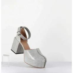 Babies A Plateforme En Cuir Gaufre Gris - 1Gs445 Light Grey
