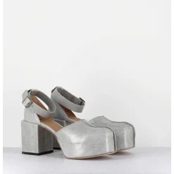Babies A Plateforme En Cuir Gaufre Gris - 1Gs445 Light Grey