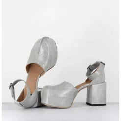 Babies A Plateforme En Cuir Gaufre Gris - 1Gs445 Light Grey