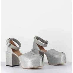 Babies A Plateforme En Cuir Gaufre Gris - 1Gs445 Light Grey