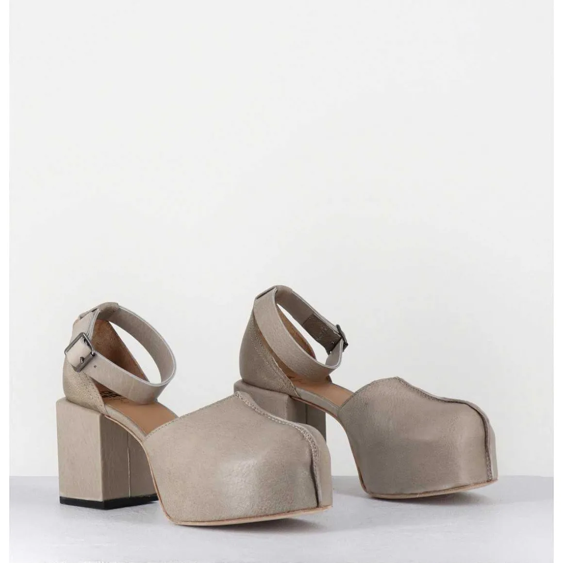 Babies A Plateforme En Cuir Taupe - 1Gs445 Safari Tortora