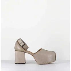 Babies A Plateforme En Cuir Taupe - 1Gs445 Safari Tortora