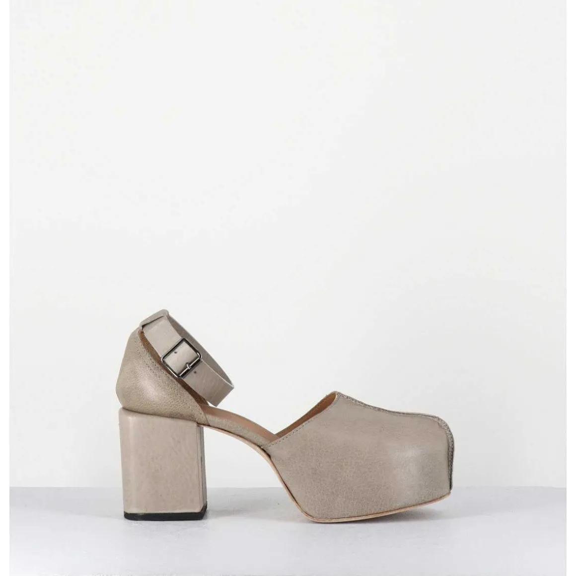 Babies A Plateforme En Cuir Taupe - 1Gs445 Safari Tortora