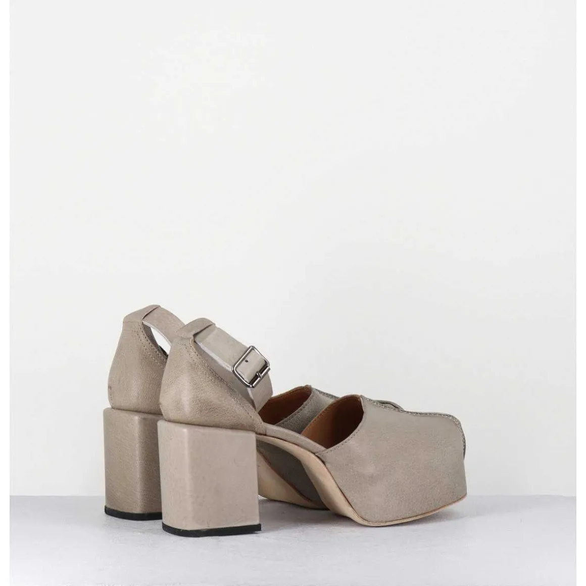 Babies A Plateforme En Cuir Taupe - 1Gs445 Safari Tortora