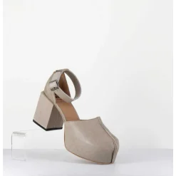 Babies A Plateforme En Cuir Taupe - 1Gs445 Safari Tortora