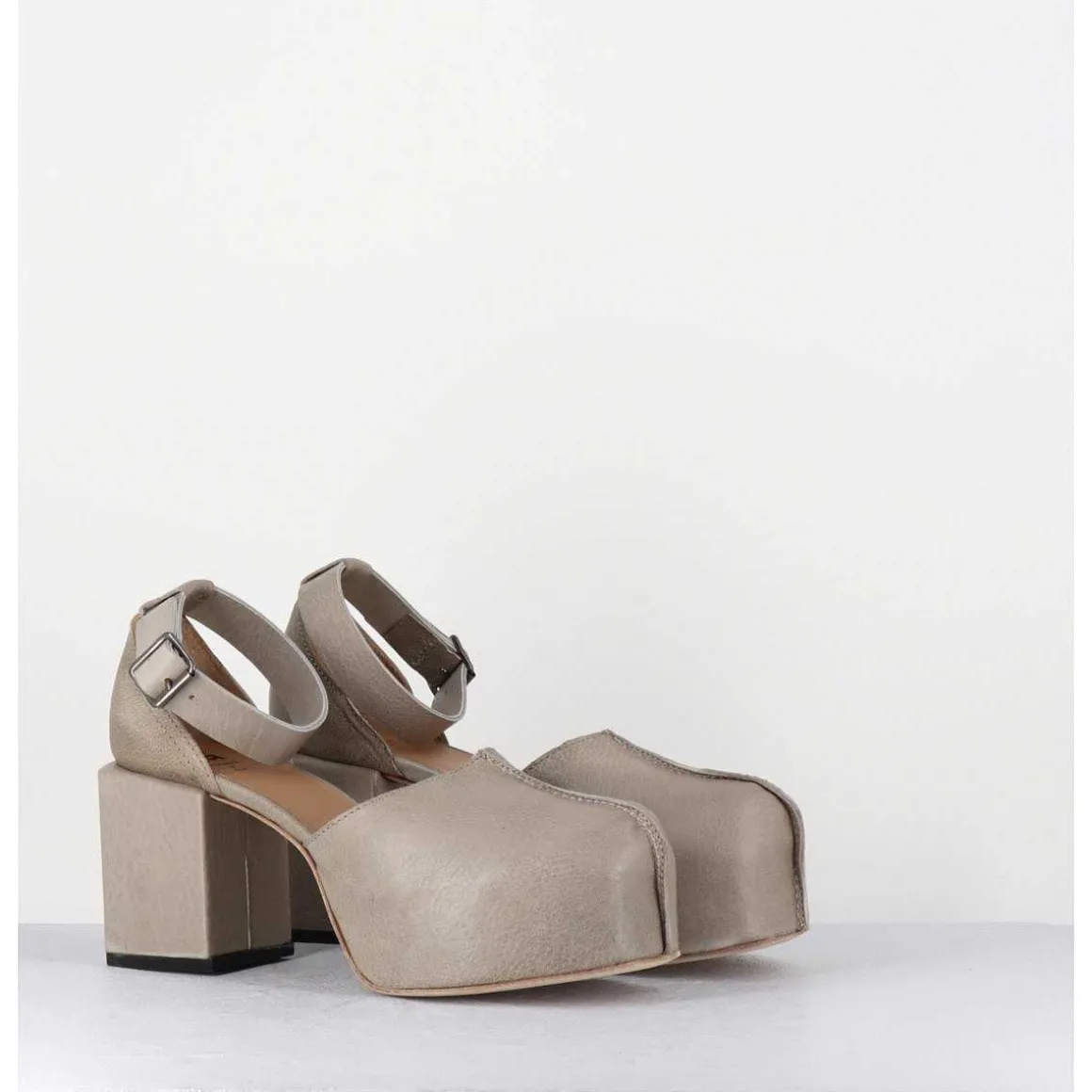 Babies A Plateforme En Cuir Taupe - 1Gs445 Safari Tortora