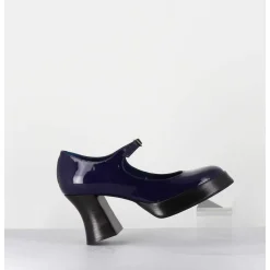 Babies A Plateforme En Cuir Vernis Bleu Violet - Neder Vernice Blu