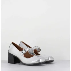 Babies A Talon En Cuir Argent - 47403 Vesuvio Argento