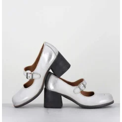 Babies A Talon En Cuir Argent - 47403 Vesuvio Argento