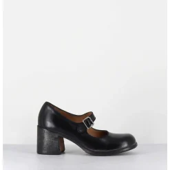 Babies A Talon En Cuir Noir - 47403 Cris Nero