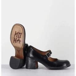 Babies A Talon En Cuir Noir - 47403 Cris Nero