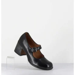 Babies A Talon En Cuir Noir - 47403 Cris Nero