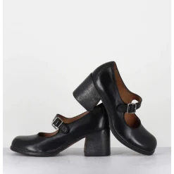 Babies A Talon En Cuir Noir - 47403 Cris Nero