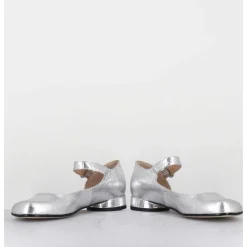 Babies Asymetrique Petit Talon Cuir Craquele Argent - Mani1 Crak Argento