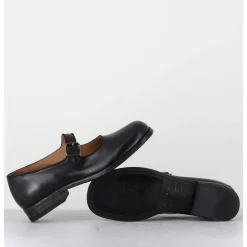 Babies En Cuir Noir Ligne Japonisante - 45403L Cris Nero