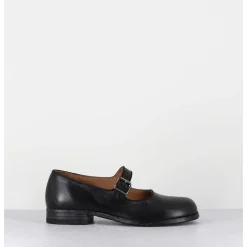 Babies En Cuir Noir Ligne Japonisante - 45403L Cris Nero