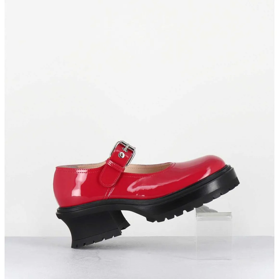 Babies En Cuir Vernis Rouge 90S - Caro Bebe Cerise