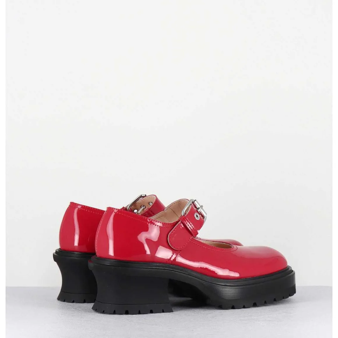Babies En Cuir Vernis Rouge 90S - Caro Bebe Cerise