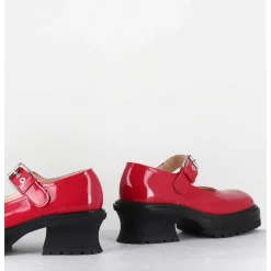 Babies En Cuir Vernis Rouge 90S - Caro Bebe Cerise