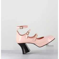 Babies Multi-Brides A Plateforme En Cuir Vernis Rose Poudre - Galan Vernice Rosa