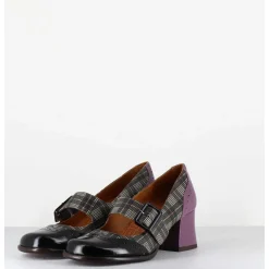 Babies Petit Talon Cuir Imprime Tartan Multi - Meyko Scotch Negro