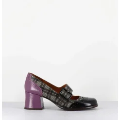 Babies Petit Talon Cuir Imprime Tartan Multi - Meyko Scotch Negro