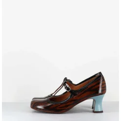 Babies Petit Talon En Cuir Imprime Tigre - Mylka Tesla Castano