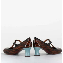 Babies Petit Talon En Cuir Imprime Tigre - Mylka Tesla Castano