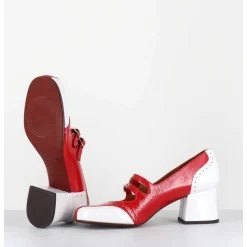 Babies Petit Talon Look Vintage Vernis Rouge & Blanc - Maime44 Ferrari Cherry