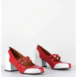 Babies Petit Talon Look Vintage Vernis Rouge & Blanc - Maime44 Ferrari Cherry