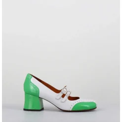Babies Petit Talon Look Vintage Vernis Blanc & Vert - Maime44 Ferrari Blanco