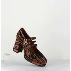 Babies Plateformes En Cuir Velours Tigre - Pigalle Tigre