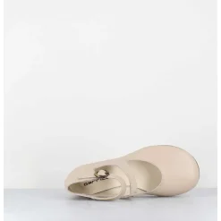 Babies Plates Forme Ronde En Cuir Beige Clair - Ziama Buffy Sand