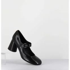 Babies Retro A Talon En Cuir Noir - Ace22 Glaze Nero