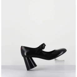 Babies Retro A Talon En Cuir Noir - Ace22 Glaze Nero