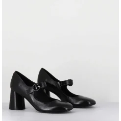 Babies Retro A Talon En Cuir Noir - Ace22 Glaze Nero