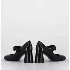 Babies Retro A Talon En Cuir Noir - Ace22 Glaze Nero
