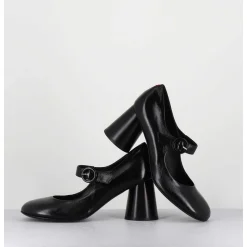 Babies Retro A Talon En Cuir Noir - Ace22 Glaze Nero