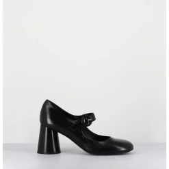 Babies Retro A Talon En Cuir Noir - Ace22 Glaze Nero