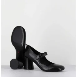 Babies Retro A Talon En Cuir Noir - Ace22 Glaze Nero