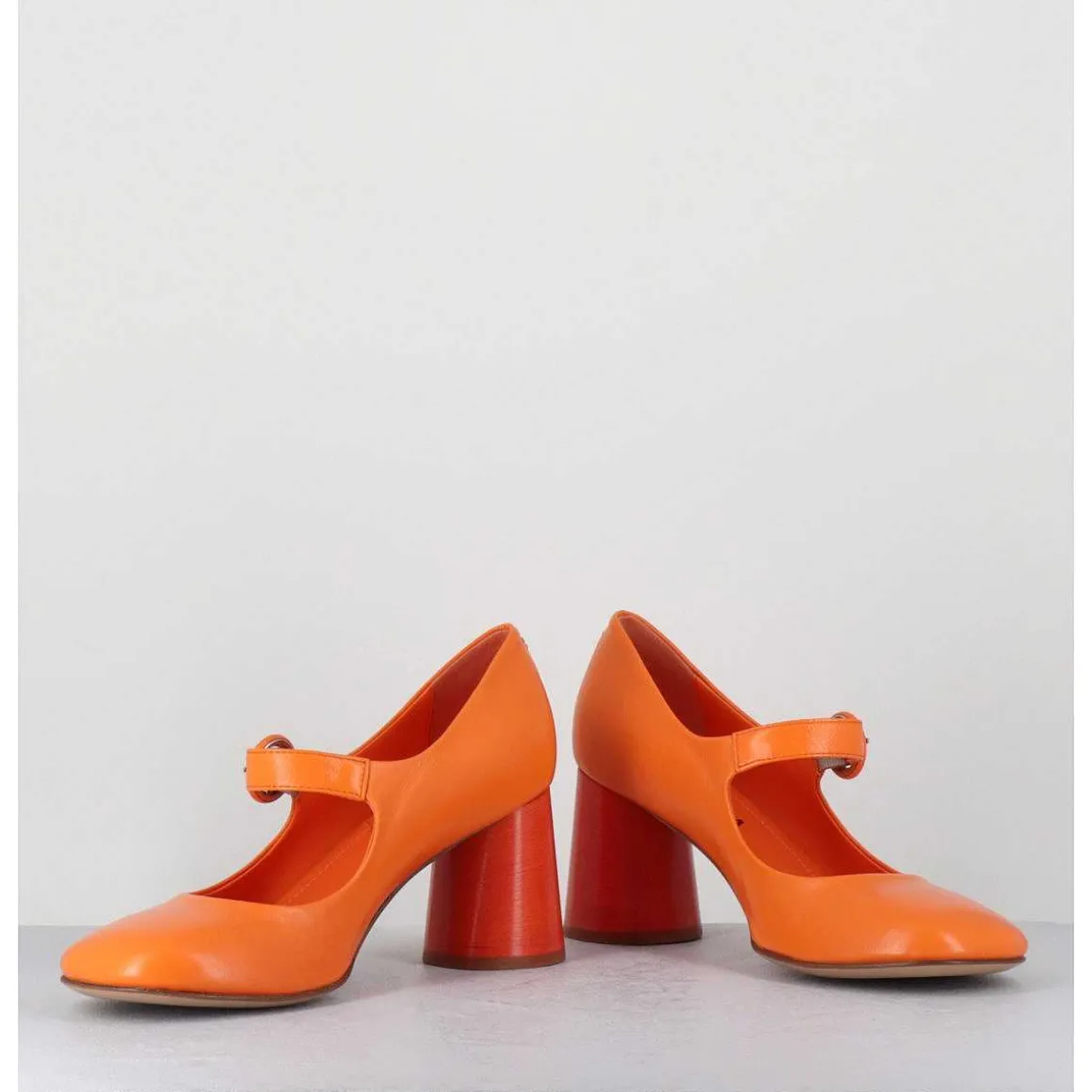 Babies Retro A Talon En Cuir Orange - Ace22 Glaze Albicocca