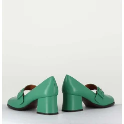 Babies Retro En Cuir Vert Petit Talon - Miko Green