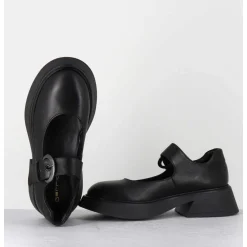 Babies 90S En Cuir Noir Semelle Legere - Cike Savana Nero