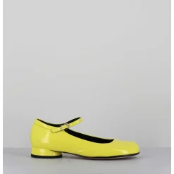 Babies 60S Petit Talon En Cuir Vernis Jaune - Ligat2 Cindy Buttercup