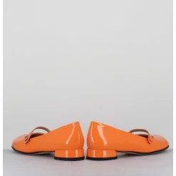 Babies 60S Petit Talon En Cuir Vernis Orange - Masai Cindy Albicocca